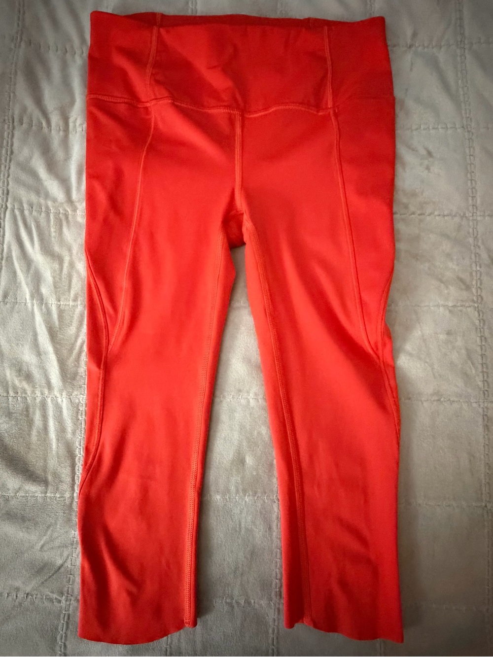 Athleta Velocity Crop Leggings XXS Coral Red Zip Pocket
